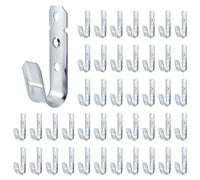 AHANDMAKER 50pcs Iron J Hooks for Cable Hanging Support Platinum Cable Hook Heavy Duty J Hooks for Office Data Center Home Management Organization Decoration