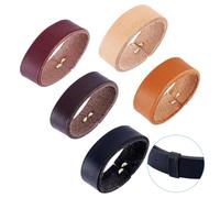 AHANDMAKER 5Pcs 5 Color Genuine Cowhide Leather Belt Loop Keeper 3/4" Wide Belt Buckle Belt Keepers Strap Organizers for Men and Women