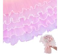 AHANDMAKER 5Pcs 5 Colors Flower Wrapping Mesh 20Yards Pearl Edge Bouquet Wrapping Mesh Wrinkled Pearl Wavy Net Yarn for Florist Supplies Valentine's Day Wedding Birthday Gift Packaging Favor Decor