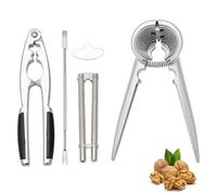 AHANDMAKER 5Pcs Nut Crackers Pecan Nutcracker Stainless Steel Nut Cracker Tool Walnuts Plier with Non-Slip Handle for Walnut Pecan Chestnut Lobster Crab Cracking Christmas Holiday Gifts