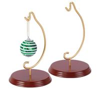 AHANDMAKER 5x8 Inch Ornament Display Stand, Ornament Stand Holders, Fruitwood Ornaments Stands for Hanging Glass Globe Air Plant Terrarium Witch Ball Home Office Party Decor Hanger