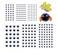 AHANDMAKER 6,864 PCS Round Wiggly Googly Eyes 6 Styles 6/8/10/12/15/20 mm Self Adhesive Black White Plastic Wiggle Eye Stickers for Crafts Scrapbooking Crochet Decoration
