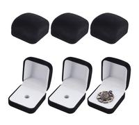 AHANDMAKER 6 Pcs Velvet Jewelry Lapel Pin Gift Box White Square Velvet Brooch Storage Boxes Commemorative Coins Necklace Storage Case for Gift Badges Collectible and Medals Jewelry Organizer