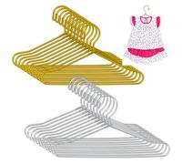 AHANDMAKER 60 Pcs Mini Metal Clothes Hangers 2 Styles 1/12 Scale Miniature Clothes Hangers for Minihouse Closet Cookie Hangers Bedroom Accessories Storage Decor