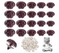 AHANDMAKER 60 Sets 5 Sizes Craft Safety Noses, Brown Craft Nose with Spacer 13mm 15mm 15.5mm 18.5mm 21.5mm for Amigurumi Crochet Bears Puppet Stuffed Animals Doll Making
