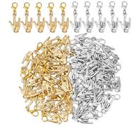 AHANDMAKER 60Pcs Love You Sign Clip On Charms Hand Sign Language Dangle Pendant Meatl Gesture Charms Bulk for Jewelry Making Earrings Necklace Bracelet DIY Crafts, Platinum & Golden