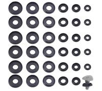 AHANDMAKER 60Pcs Plastic Eyes Washers 6 Styles 10/12/14/16/18/20mm Safety Eyes Backs for Eyes and Noses Doll Accessories Stuffed Animals Amigurumis Crochet Bears Doll Making, Black