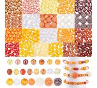 AHANDMAKER 620Pcs 24 Styles Thanksgiving Fall Beads, Acrylic Cube Faceted Round Spacer Bead ABS Plastic Autumn Theme Loose Beads for Jewelry Making Bracelets Necklaces Earrings DIY Crafts