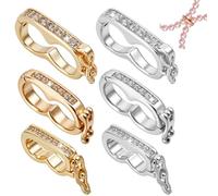 AHANDMAKER 6pcs Necklace Shortener Clasps Mixed Color Brass Cubic Zirconia Double Opening Clasp Chain 3 Sizes 15mm 20mm 19mm for Jewelry Making Christmas Birthday Mother’s Day Decoration
