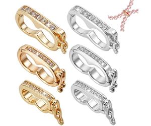 AHANDMAKER 6pcs Necklace Shortener Clasps Mixed Color Brass Cubic Zirconia Double Opening Clasp Chain 3 Sizes 15mm 20mm 19mm for Jewelry Making Christmas Birthday Mother’s Day Decoration