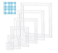 AHANDMAKER 6Pcs Square Quilting Templates 6 Sizes Acrylic Clear Sewing Stencils with Seam Allowance Markers for DIY Sewing Projects Quilt Patchwork Handmade Gifts Craft Supplies
