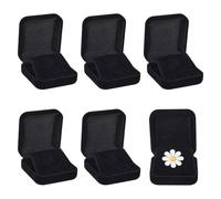 AHANDMAKER 6Pcs Velvet Badge Display Box, Black Lapel Pin Presentation Display Holders Square Brooch Storage Cases Jewelry Gift Boxes for Christmas Birthday Medals Badges Storage, 2.28x2.09x0.94 Inch