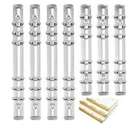 AHANDMAKER 7 Pack of Notebook Mechanism Replacement Kit - 4Pcs A5/3Pcs A6 Loose Leaf Binding Spines Combs for Organizers Planners, 6 Ring Metal Notebook Binder for DIY Photo Album Paper Folder