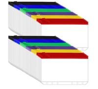 AHANDMAKER 72pcs Binder Pockets 6 Holes Zipper Folders Clear PVC Card Loose Leaf Bags A6 Cash Envelopes 6 Colors for School Office Budget Binder Cash Envelopes Organization