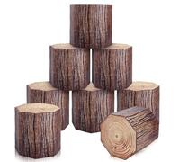 AHANDMAKER 8 Pack Tree Stump Decor Boxes Foldable Paper Storage Boxes for Western Party Forest Wedding Vintage Cabin Classroom Home Christmas Decor, 30cm x30cm