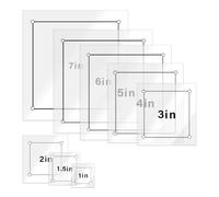 AHANDMAKER 8 Pcs Clear Acrylic Square Quilting Rulers and Templates 8 Styles 1/1.5/2/3/4/5/6/7 Inch Sewing Rulers and Cutting Guides for Fabric Piecing Quilting and DIY Sewing Supplies