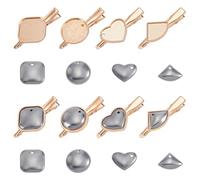 AHANDMAKER 8 Sets 4 Styles Blank Tie Bar Clip Making Kit Metal Pinch Clips with Blank Cabochon Bezel Tray Tie Clip Blanks for DIY Hairpin Making Wedding Birthday Business Holiday Parties