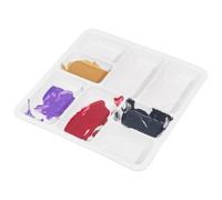 AHANDMAKER 8-Well Ceramic Artist Paint Palette Square Porcelain Watercolor Paint Palette with Mixing Tray for Watercolor Gouache Acrylic Oil Painting and Craft Projects, 6.8 x 6.8 x 0.94"