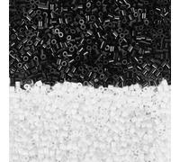 AHANDMAKER 8000Pcs Fuse Beads Kit, 5mm Black and White Melty Beads Set Small Plastic Tube Iron Bead for Arts and Crafts DIY Projects Christmas Birthday Gifts Handmade Home Decorations