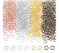 AHANDMAKER 800Pcs 4 Colors Closed Jump Rings, 18 Gauge 6mm Diameter Round Metal Ring Small Soldered Charms Connector Loops for Jewelry Making DIY Necklaces Bracelets Earrings Keychains Crafts
