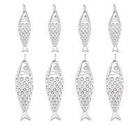 AHANDMAKER 8Pcs Fish Charms Brass Micro Pave Clear Cubic Zirconia Charms 2 Styles Sea Animal Lucky Fish Pendants for DIY Bracelet Necklace Earrings Jewelry Making Crafting Gifts