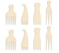 AHANDMAKER 8Pcs Wooden Weaving Loom Comb 4 Styles Knitting Loom Fringe Comb Tools for Knitting Handcraft Tapestry Rug Placemat Sweater Scarf Tapestry, Woven Making Crafts