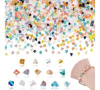 AHANDMAKER 900Pcs 15 Styles Crystal Glass Beads for Jewelry Making, Triangle Colorful Crystal Spacer Beads AB Color Plated Loose Bead for Bracelet Necklace Earring DIY Craft