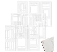 AHANDMAKER 9Pcs Journal Stencil Set Handmade Flexible Record Template DIY Checklist Template Supplies Journaling Planner Stencil Set for Journaling Calendar Checklists Scrapbooking DIY Craft