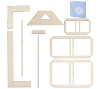 AHANDMAKER Bookbinding Easy Scrapbooking Tool, Wood L-Shaped Ruler T-Shaped Ruler Spacing Guide Corner Cutting Square Set, Bookbinding Tool for Portable Notebook Journal Handbook Making