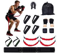 AHANDMAKER Boxing Resistance Bands Set Exercise Bands with Cuffs and Belt Leg Strength and Agility Speed Exercise Set for Home Gym Exercise Sports Training to Increase Vertical Jump Sprinting