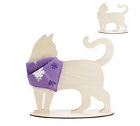 AHANDMAKER Cat Silhouette Display Stand Scarf Bandana Blank MDF Wood Cat Display Stand for Pet Store Window Display Photography Prop Home Decor, 12x4x10.6in