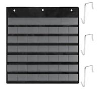 AHANDMAKER Classroom Calendar Pocket Chart Black Rectangle Pocket with Durable Fabric for Teacher Supplies Preschool Kindergarten Homeschool Learning Wall Decor, Only Chart 24.8 x 23.8 in