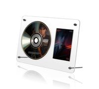 AHANDMAKER Clear Acrylic CD Display Frame Two-size Slots CD Wall Display Frame for Bedroom Studio Living Room Decoration Gift and Collection, 11.5x10in