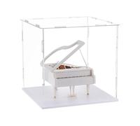 AHANDMAKER Display Case Clear Cube Baseball Holder Hat Display Case with White Base Acrylic Transparent Showcase for Action Figures Baseball, 7.87x7.87x7.87 Inch