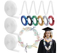 AHANDMAKER Graduation Candy Lei Netting Tubing Lei Netting Bags with 393ft Ribbon Candy Dessert Filler for Graduation Party DIY Wreaths Hawaiian Wedding Craft Supplies
