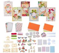 AHANDMAKER Handmade Greeting Card Making Kits, DIY Thank You Card Set Flowers Theme Paper Envelopes Cards Stickers for Christmas Thanksgiving Mother's Day Birthday Gifts Crafts Decorations