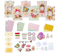 AHANDMAKER Handmade Greeting Card Making Kits, DIY Thank You Card Set Flowers Theme Paper Envelopes Cards Stickers for Christmas Thanksgiving Mother's Day Birthday Gifts Crafts Decorations
