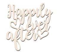 AHANDMAKER Happily Ever After Wooden Sign, Happily Ever After Sign for Wedding, Wood Letters Sign, Wall Hanging Art Decorations Photo Prop for Bridal Shower Engagement Party Wedding Decor, 11.57x11.8"