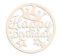 AHANDMAKER Happy Birthday Wooden Sign Birthday Party Decoration Wood Letters Sign Decorations Photo Booth for Hanging Wall Ornaments Door Ornaments Letter Signs Tag Decorative Plate, 11.8 inch