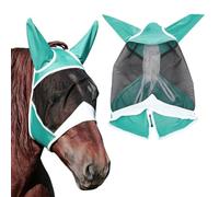 AHANDMAKER Horse Fly Mask with Ears, Soft Comfortable Polyester Adjustable Fly Masks for Horses UV Protection Breathable Equine Mesh Mask Horses Accessories for Horse Outdoor Grazing Riding