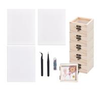 AHANDMAKER Insect Specimen Tools Kit Includes 6Pcs Display Case Box 2 EVA Foam Pinning Board 2 Tweezers 100 Pins 10 Sheets Thin Tracing Paper Complete Entomology Kit for Preserving Butterfly Specimen