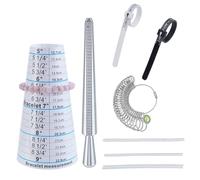 AHANDMAKER Jewelry Sizer Tool Kit Ring Sizer Gauge Bracelet Sizer Mandrel with Metal Mandrel Finger Size Gauge Measure Tool for Ring Bracelet Jewelry Making Retailers DIY Craft