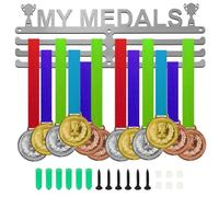 AHANDMAKER Medal Display Hanger Holder, Stainless Steel Medal Hanger for Sports Personalized Award Ribbon Organizer Wall Mounted Award Metal Holder for Running Softball Dance Gymnastics-My Medals