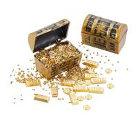 AHANDMAKER Miniature Treasure Chest Set Miniature Chests Box Vintage Pirate Jewelry Storage Box for Mini House Decoration Scene Layout Props Party Tabletop Favors