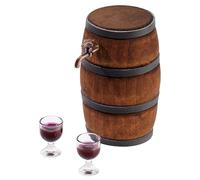 AHANDMAKER Miniature Wooden Beer Barrel Mini House Drink Accessories Figurine Wine Barrel Model with Faucet and Wine Glass Miniature Drink Bottles Pub Bar Accessories