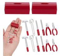 AHANDMAKER Miniature Work Tools Set Mini Tool with Red Toolbox Minihouse Decoration Accessories Miniature Scene Model for Mini House Scene Layout Props Party Favors