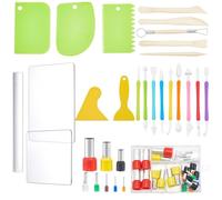 AHANDMAKER Modeling Clay Sculpting Tools Kits - PP Plastic Scraper & Chopper, Acrylic Clay Tool, Clay Sculpting Tools, Clay Hole Punches Cutters, Clay Modeling Tool for DIY Pottery Clay Craft Supplies
