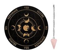 AHANDMAKER Moon Phase Track Wooden Pendulum Divination Board, 7.8 Inches