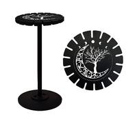 AHANDMAKER Pendulum Holder Crystal Shelf Wooden Pendulum Display Rack Witch Stuff Black Crystal Display Shelf for Pendulum Crystal Display Witchcraft Gift Organizer 18 Pendulum Necklaces, Moon Pattern