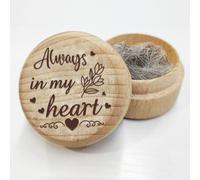 AHANDMAKER Pet Hair Keepsake Box, Wooden Pet Loss Memorial Gifts Always in My Heart Memorial Gifts for Cat Dog Memorial Gifts for Pet Lovers Storing Cats Dogs Hair, Teeth, Nails, Bone Ashes